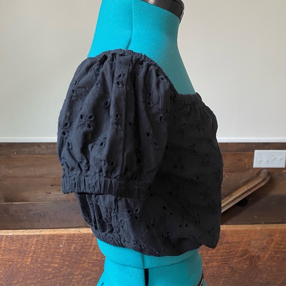 ASOS Clayton Eyelet Lace Cropped Peasant Top - Whimsigoth Fairycore - Picture 4 of 9